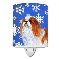 Carolines Treasures Ss4645Cnl English Toy Spaniel Winter Snowflakes Holiday Ceramic Night Light Compact Ulcertified Ideal Fo