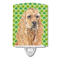 Carolines Treasures Sc9570Cnl Buff Cocker Spaniel Lucky Shamrock St Patricks Day Ceramic Night Light Compact Ulcertified I