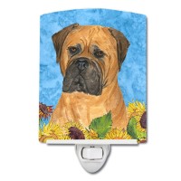 Carolines Treasures Ss4150Cnl Bullmastiff In Summer Flowers Ceramic Night Light Compact Ulcertified Ideal For Bedroom Bathr