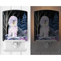 Carolines Treasures Ss8409Cnl Starry Night Old English Sheepdog Ceramic Night Light Compact Ulcertified Ideal For Bedroom B