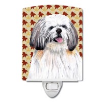 Carolines Treasures Sc9223Cnl Shih Tzu Fall Leaves Portrait Ceramic Night Light Compact Ulcertified Ideal For Bedroom Bathr