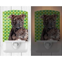 Carolines Treasures Sc9729Cnl Staffordshire Bull Terrier Staffie Lucky Shamrock St Patricks Day Ceramic Night Light Compact