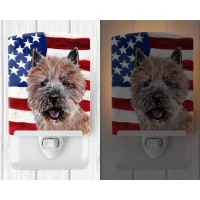 Carolines Treasures Sc9638Cnl Norwich Terrier With American Flag Usa Ceramic Night Light Compact Ulcertified Ideal For Bedro