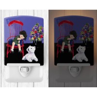 Carolines Treasures Ss8631Cnl Westie Ceramic Night Light Compact Ulcertified Ideal For Bedroom Bathroom Nursery Hallway