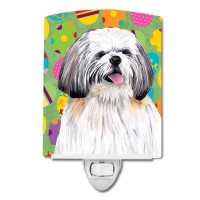 Carolines Treasures Sc9463Cnl Shih Tzu Easter Eggtravaganza Ceramic Night Light Compact Ulcertified Ideal For Bedroom Bathr