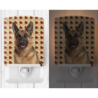 Carolines Treasures Kj1208Cnl Fall Leaves German Shepherd Ceramic Night Light Compact Ulcertified Ideal For Bedroom Bathroo