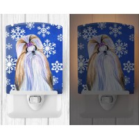 Carolines Treasures Ss4603Cnl Shih Tzu Winter Snowflakes Holiday Ceramic Night Light Compact Ulcertified Ideal For Bedroom