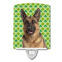 Carolines Treasures Kj1201Cnl St Patricks Day Shamrock German Shepherd Ceramic Night Light Compact Ulcertified Ideal For B