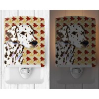 Carolines Treasures Ss4387Cnl Dalmatian Fall Leaves Portrait Ceramic Night Light Compact Ulcertified Ideal For Bedroom Bath