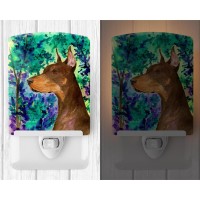 Carolines Treasures Ss8457Cnl Doberman Ceramic Night Light Compact Ulcertified Ideal For Bedroom Bathroom Nursery Hallway