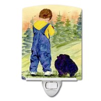 Carolines Treasures Ss8544Cnl Little Boy With His Pomeranian Ceramic Night Light Compact Ulcertified Ideal For Bedroom Bath