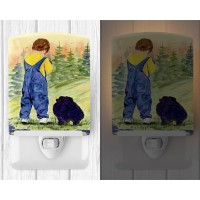 Carolines Treasures Ss8544Cnl Little Boy With His Pomeranian Ceramic Night Light Compact Ulcertified Ideal For Bedroom Bath