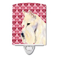 Carolines Treasures Ss4530Cnl Scottish Terrier Hearts Love Valentines Day Portrait Ceramic Night Light Compact Ulcertified