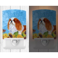 Carolines Treasures Ss4140Cnl English Toy Spaniel In Summer Flowers Ceramic Night Light Compact Ulcertified Ideal For Bedroo