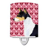 Carolines Treasures Ss4514Cnl Basenji Hearts Love And Valentines Day Portrait Ceramic Night Light Compact Ulcertified Ideal