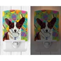 Carolines Treasures Lh9423Cnl Corgi Easter Eggtravaganza Ceramic Night Light Compact Ulcertified Ideal For Bedroom Bathroom