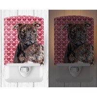 Carolines Treasures Sc9705Cnl Staffordshire Bull Terrier Staffie Hearts And Love Ceramic Night Light Compact Ulcertified Ide