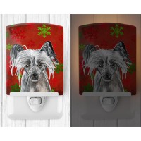 Carolines Treasures Sc9592Cnl Chinese Crested Red Snowflakes Holiday Ceramic Night Light Compact Ulcertified Ideal For Bedro