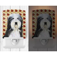 Carolines Treasures Ss4359Cnl Bearded Collie Fall Leaves Portrait Ceramic Night Light Compact Ulcertified Ideal For Bedroom