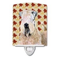 Carolines Treasures Ss4363Cnl Wheaten Terrier Soft Coated Fall Leaves Portrait Ceramic Night Light Compact Ulcertified Ideal