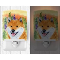 Carolines Treasures Ss8234Cnl Shiba Inu Ceramic Night Light Compact Ulcertified Ideal For Bedroom Bathroom Nursery Hallwa