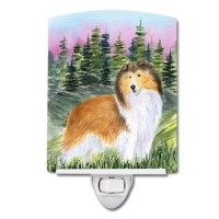 Carolines Treasures Ss8321Cnl Sheltie Ceramic Night Light Compact Ulcertified Ideal For Bedroom Bathroom Nursery Hallway