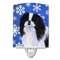 Carolines Treasures Ss4605Cnl Japanese Chin Winter Snowflakes Holiday Ceramic Night Light Compact Ulcertified Ideal For Bedr