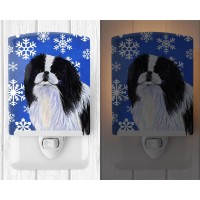 Carolines Treasures Ss4605Cnl Japanese Chin Winter Snowflakes Holiday Ceramic Night Light Compact Ulcertified Ideal For Bedr