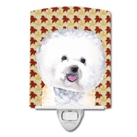 Carolines Treasures Sc9201Cnl Bichon Frise Fall Leaves Portrait Ceramic Night Light Compact Ulcertified Ideal For Bedroom B