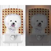 Carolines Treasures Sc9201Cnl Bichon Frise Fall Leaves Portrait Ceramic Night Light Compact Ulcertified Ideal For Bedroom B