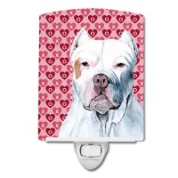 Carolines Treasures Sc9258Cnl Pit Bull Hearts Love And Valentines Day Portrait Ceramic Night Light Compact Ulcertified Idea