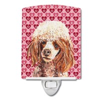 Carolines Treasures Sc9699Cnl Red Miniature Poodle Hearts And Love Ceramic Night Light Compact Ulcertified Ideal For Bedroom