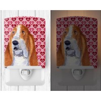 Carolines Treasures Ss4528Cnl Basset Hound Hearts Love And Valentines Day Portrait Ceramic Night Light Compact Ulcertified