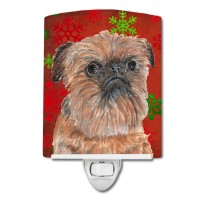 Carolines Treasures Sc9586Cnl Brussels Griffon Red Snowflakes Holiday Ceramic Night Light Compact Ulcertified Ideal For Bedr