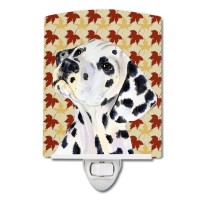 Carolines Treasures Ss4364Cnl Dalmatian Fall Leaves Portrait Ceramic Night Light Compact Ulcertified Ideal For Bedroom Bath