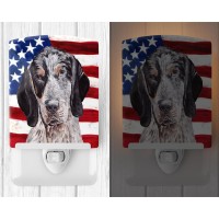 Carolines Treasures Sc9625Cnl Blue Tick Coonhound With American Flag Usa Ceramic Night Light Compact Ulcertified Ideal For B