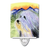 Carolines Treasures Ss8244Cnl Bearded Collie Ceramic Night Light Compact Ulcertified Ideal For Bedroom Bathroom Nursery H