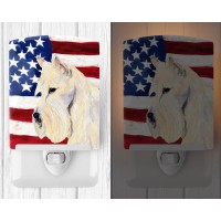 Carolines Treasures Ss4015Cnl Usa American Flag With Scottish Terrier Ceramic Night Light Compact Ulcertified Ideal For Bedr