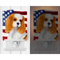 Carolines Treasures Ss4012Cnl Usa American Flag With Cavalier Spaniel Ceramic Night Light Compact Ulcertified Ideal For Bedr