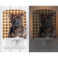 Carolines Treasures Sc9681Cnl Staffordshire Bull Terrier Staffie Fall Leaves Ceramic Night Light Compact Ulcertified Ideal F