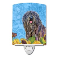 Carolines Treasures Ss4157Cnl Bergamasco Sheepdog In Summer Flowers Ceramic Night Light Compact Ulcertified Ideal For Bedroo