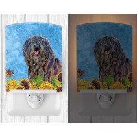 Carolines Treasures Ss4157Cnl Bergamasco Sheepdog In Summer Flowers Ceramic Night Light Compact Ulcertified Ideal For Bedroo