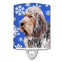 Carolines Treasures Sc9780Cnl Otterhound Winter Snowflakes Ceramic Night Light Compact Ulcertified Ideal For Bedroom Bathro