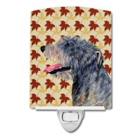 Carolines Treasures Ss4350Cnl Irish Wolfhound Fall Leaves Portrait Ceramic Night Light Compact Ulcertified Ideal For Bedroom