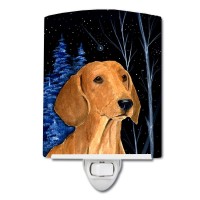 Carolines Treasures Ss8379Cnl Starry Night Dachshund Ceramic Night Light Compact Ulcertified Ideal For Bedroom Bathroom Nu