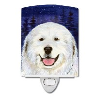 Carolines Treasures Ss8242Cnl Great Pyrenees Ceramic Night Light Compact Ulcertified Ideal For Bedroom Bathroom Nursery H