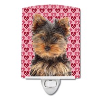 Carolines Treasures Kj1195Cnl Hearts Love And Valentines Day Yorkie Puppyyorkshire Terrier Ceramic Night Light Compact Ulce