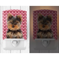 Carolines Treasures Kj1195Cnl Hearts Love And Valentines Day Yorkie Puppyyorkshire Terrier Ceramic Night Light Compact Ulce