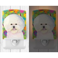 Carolines Treasures Ss4871Cnl Bichon Frise Easter Eggtravaganza Ceramic Night Light Compact Ulcertified Ideal For Bedroom B