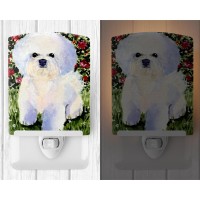 Carolines Treasures Ss8914Cnl Bichon Frise Ceramic Night Light Compact Ulcertified Ideal For Bedroom Bathroom Nursery Hal